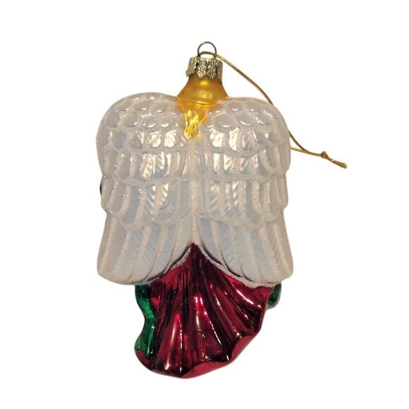 Old World Metallic Nativity Angel Christmas Ornament Hand-blown Glass - Picture 2 of 7